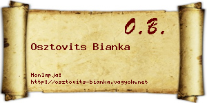 Osztovits Bianka névjegykártya