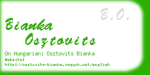 bianka osztovits business card